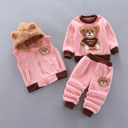 Kuscheliges Baby Teddybär Winter Set (3-teilig)