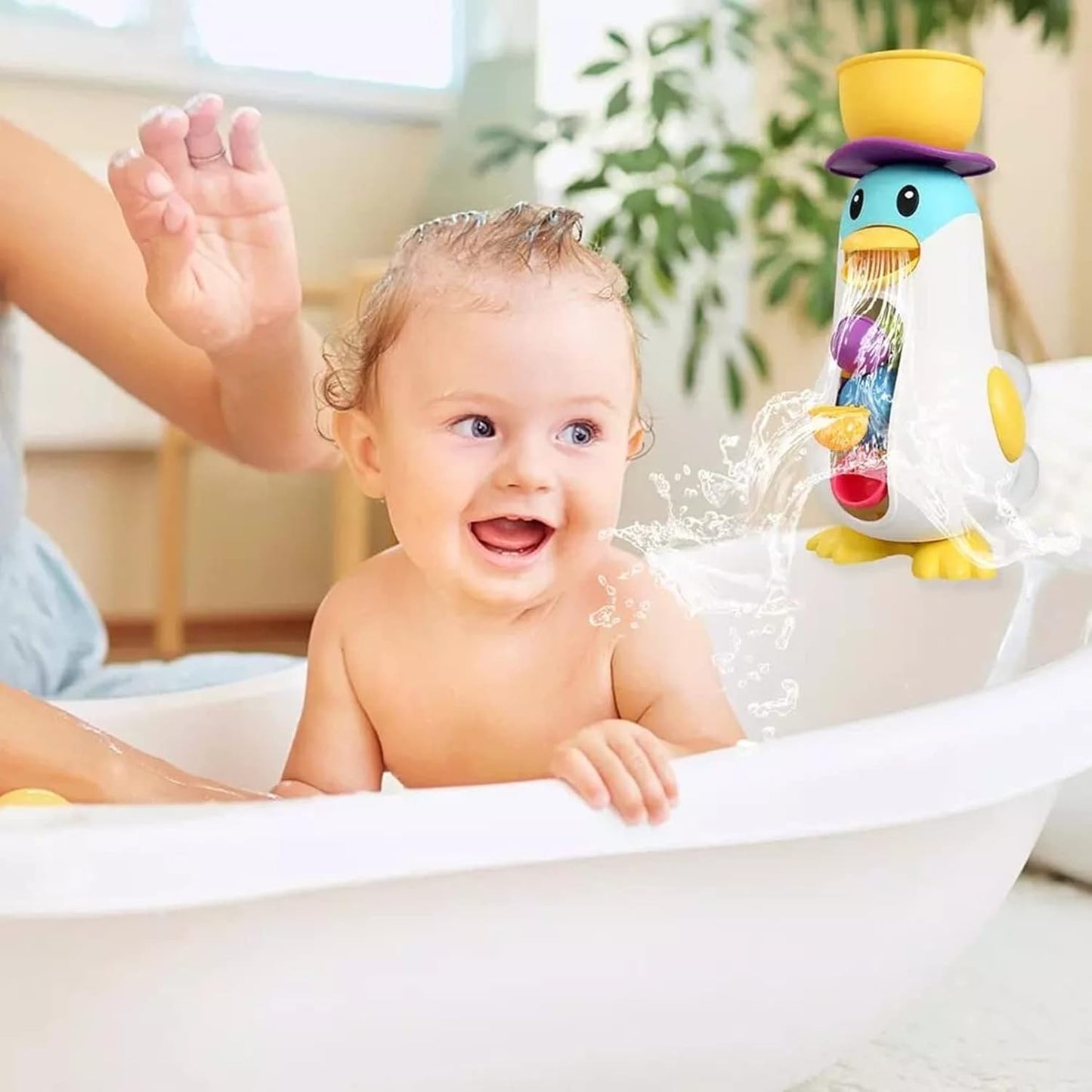 Badespaß mit dem Wasserrad-Spielzeug – für Kinder in der Badewanne