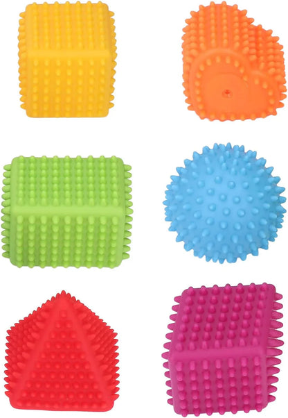 Buntes Baby Greifspielzeug Set – Texturierte Würfel und Formen zur Förderung der Sinnesentwicklung