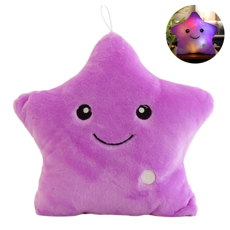 Leuchtendes LED-Kuschelkissen für Kinder – Sternen-Design