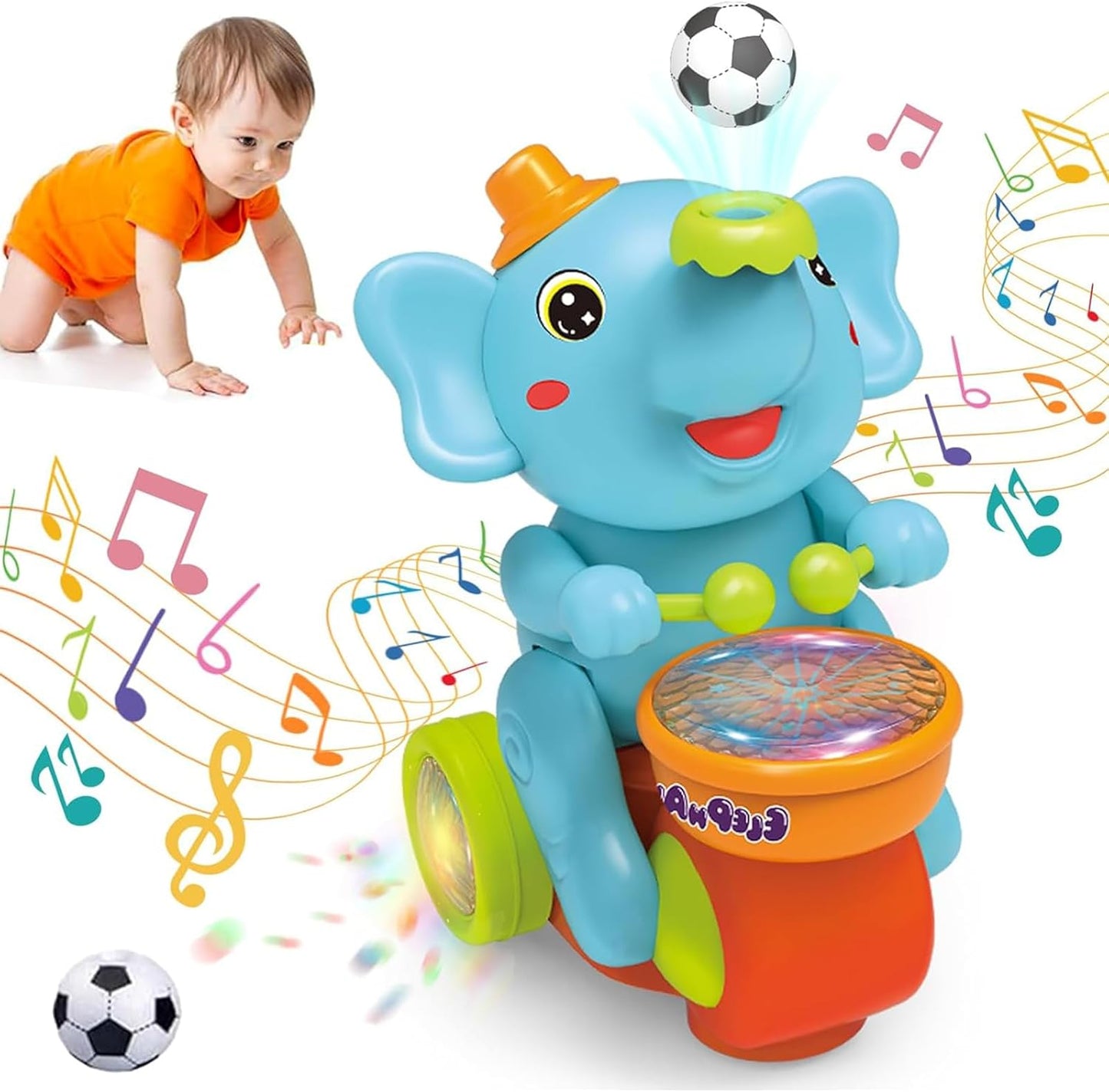Spaßiger Trommel-Elefant – Musikspielzeug für Kinder mit lustigen Geräuschen