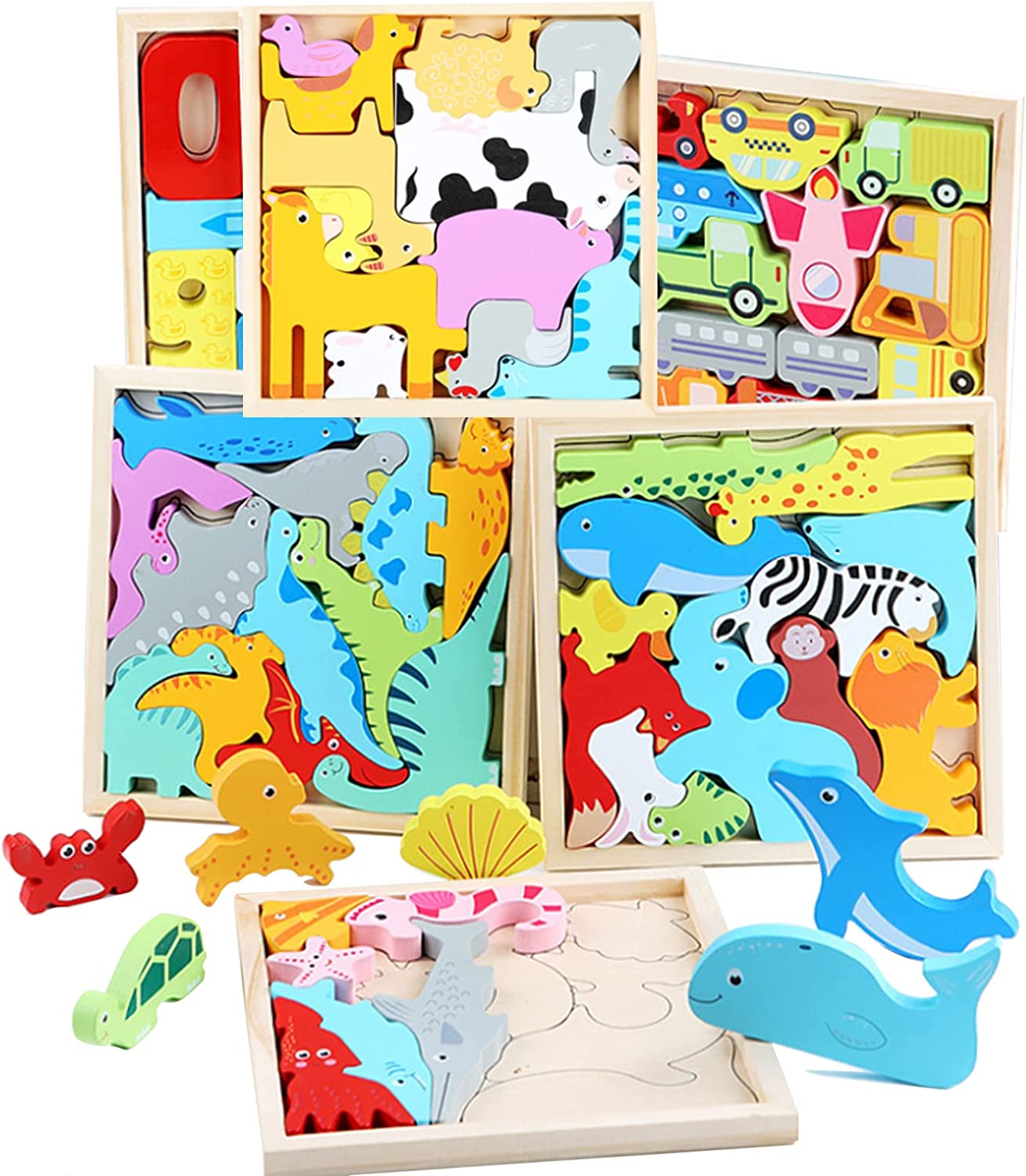 Kreatives Holzpuzzle Set – 2+1 GRATIS