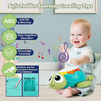 Lauflern-Schildkröte mit Musik und Sternenhimmel-Projektor für Babys