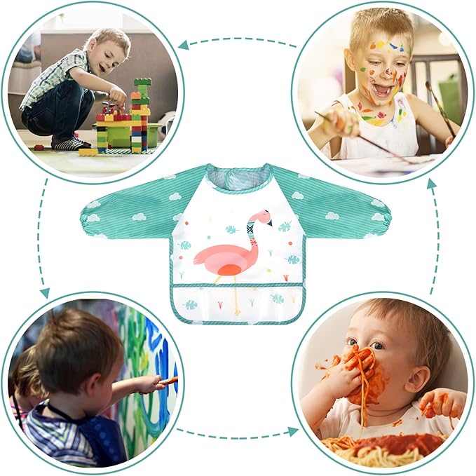 Wasserdichtes Baby-Lätzchen mit Langen Ärmeln