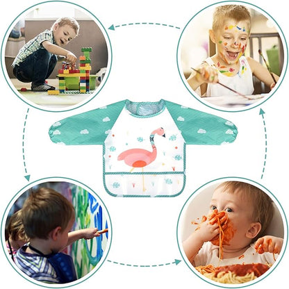 Wasserdichtes Baby-Lätzchen mit Langen Ärmeln