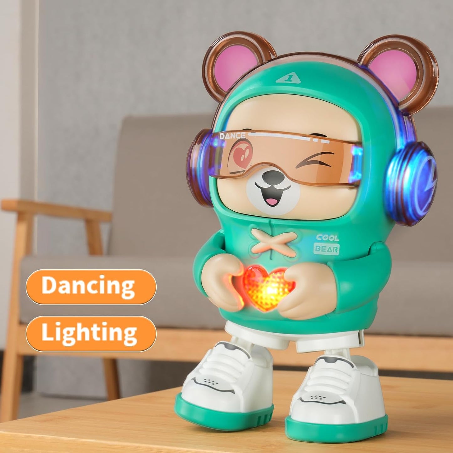 Tanzender Musikbär mit Lichteffekten – Bewegung und Spaß für Kinder