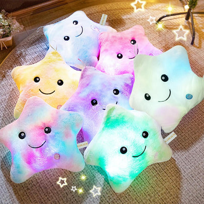 Leuchtendes LED-Kuschelkissen für Kinder – Sternen-Design