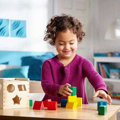 Montessori Holz-Beschäftigungswürfel – Formen und Farben für Kinder zum Entdecken