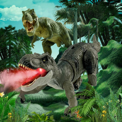 Fernsteuerbarer Dinosaurier mit Nebelfunktion für Kinder