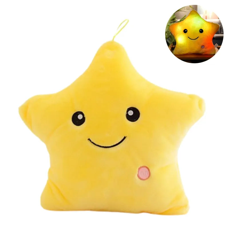 Leuchtendes LED-Kuschelkissen für Kinder – Sternen-Design