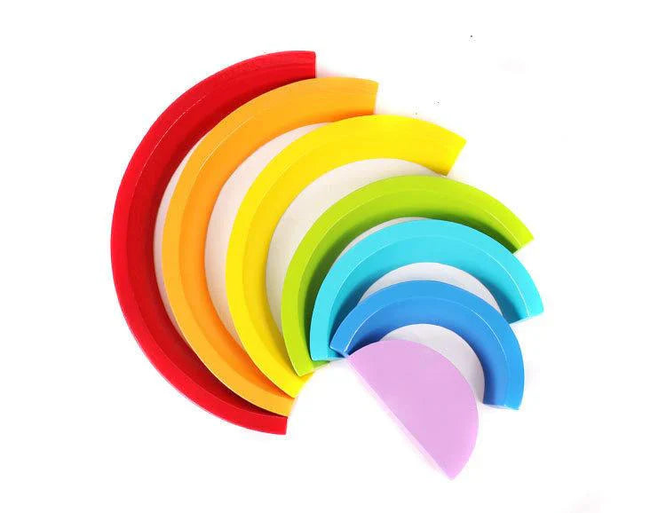Montessori Holz-Regenbogen Stapelspiel für kreative Kinderentwicklung