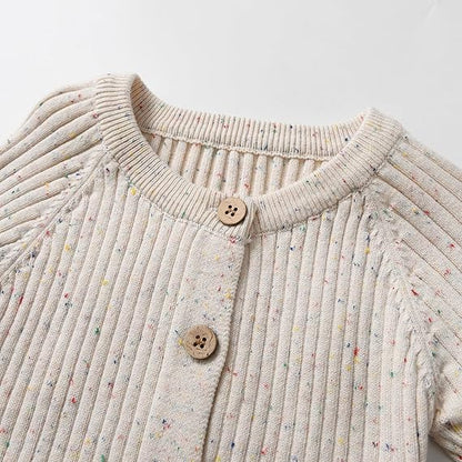 Bequemer Strick-Baby-Overall – Kuscheliger Spielanzug mit Knopfverschluss für Neugeborene