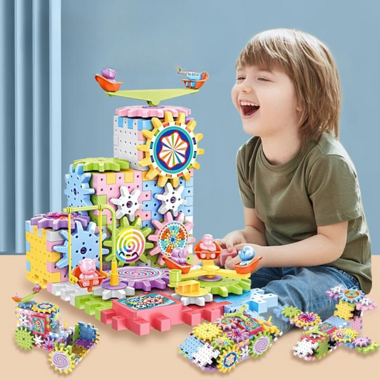 Montessori Zahnrad-Baustein Set für Kinder