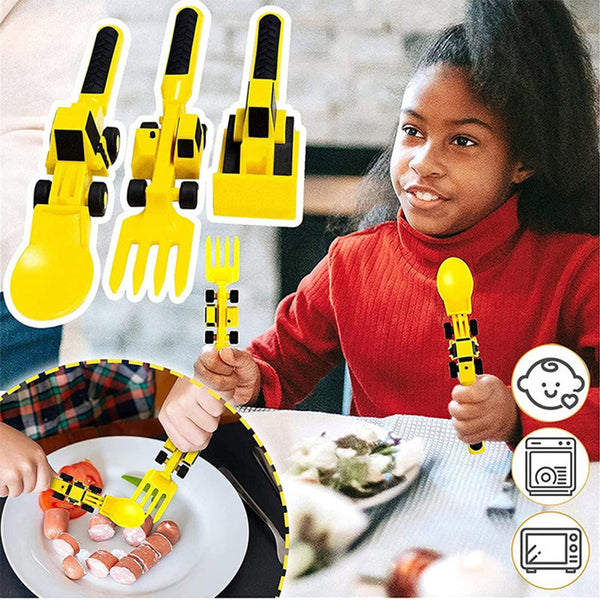 Bulldozer Kindergeschirr Set – Für kleine Bauherren