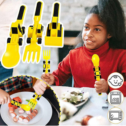 Bulldozer Kindergeschirr Set – Für kleine Bauherren
