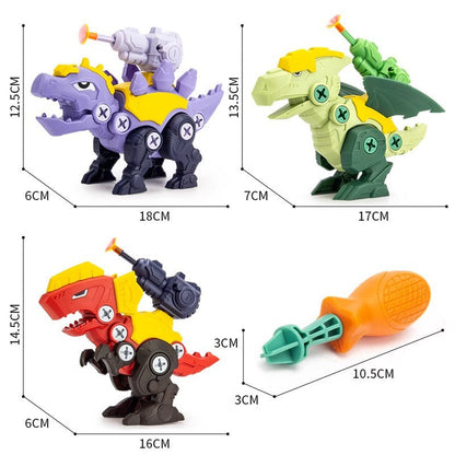Dinosaurier Schraubenset mit Saugnapf Kanone