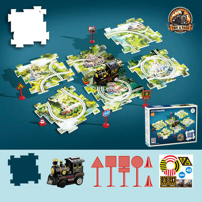 Weihnachtszauber – Puzzle-Eisenbahn Spielset für Kinder