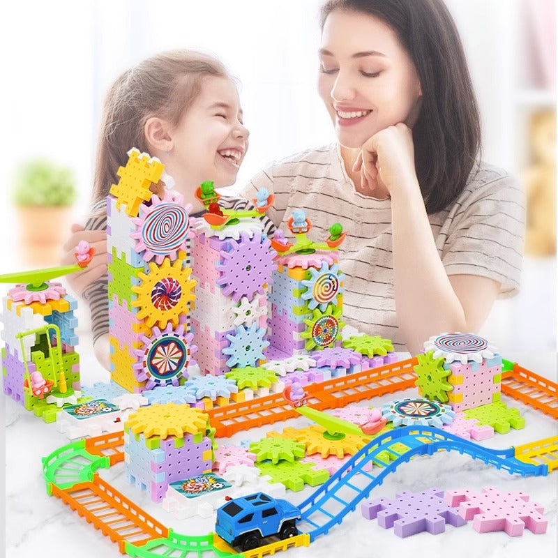 Montessori Zahnrad-Baustein Set für Kinder