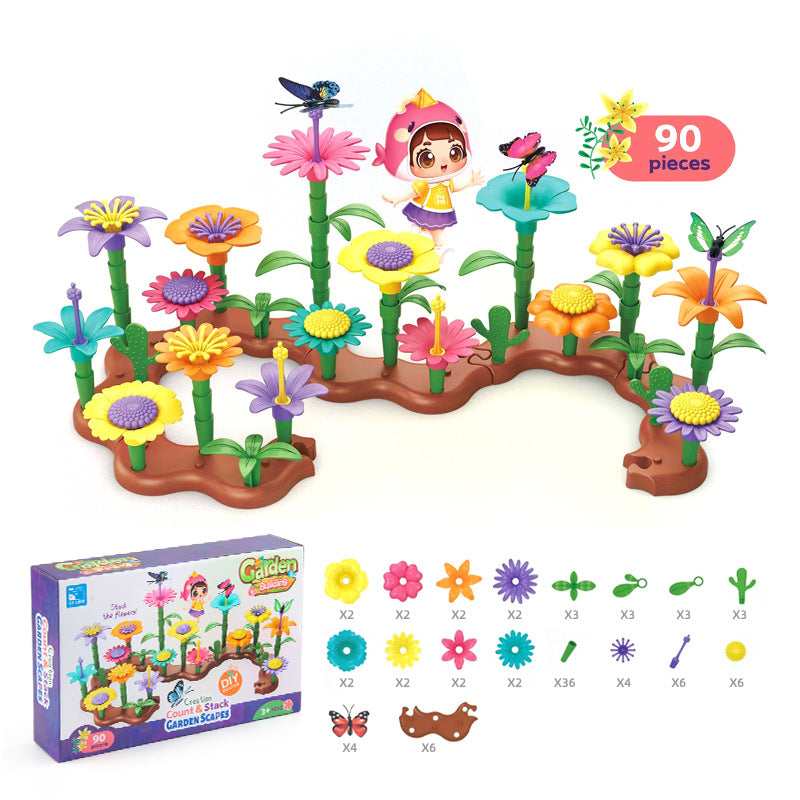 Bunte Blumen Bausteine für Kinder
