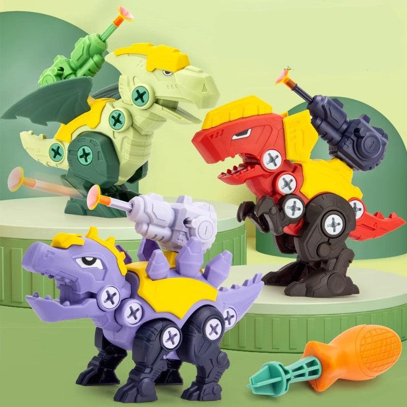 Dinosaurier Schraubenset mit Saugnapf Kanone