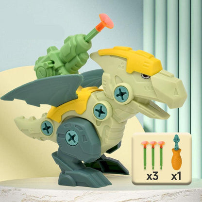 Dinosaurier Schraubenset mit Saugnapf Kanone