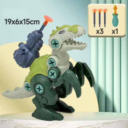 Dinosaurier Schraubenset mit Saugnapf Kanone