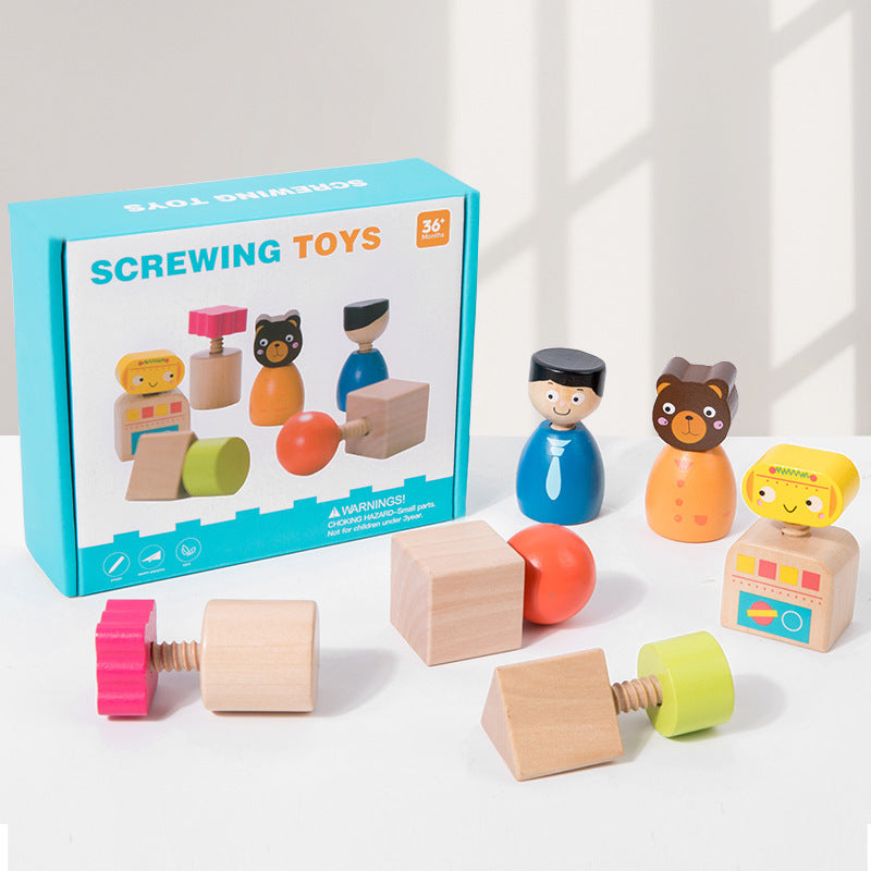 Montessori Schraubfiguren Spiel aus Holz