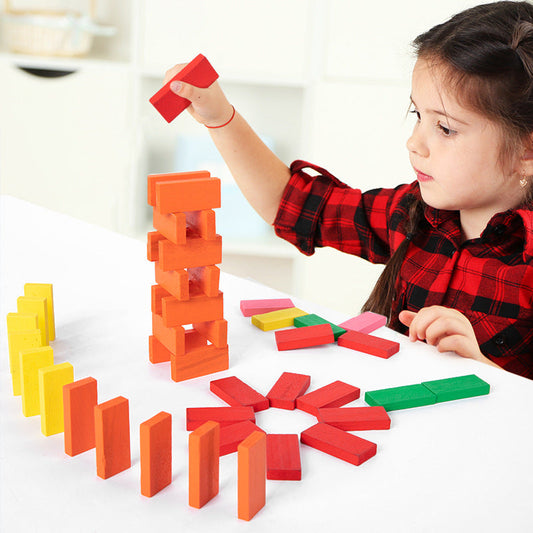 Montessori Holz Domino Steine – Pädagogisches Spielzeug für Kinder