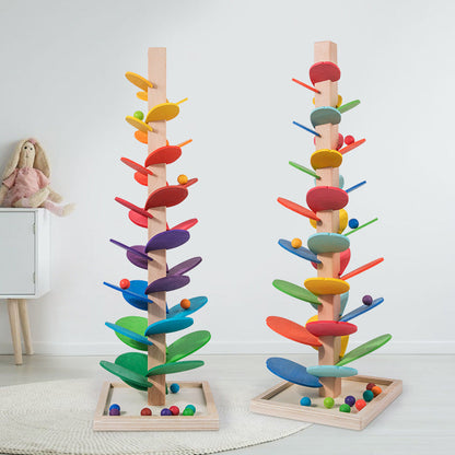 Montessori Regenbogen Murmelbahn Holzspielzeug