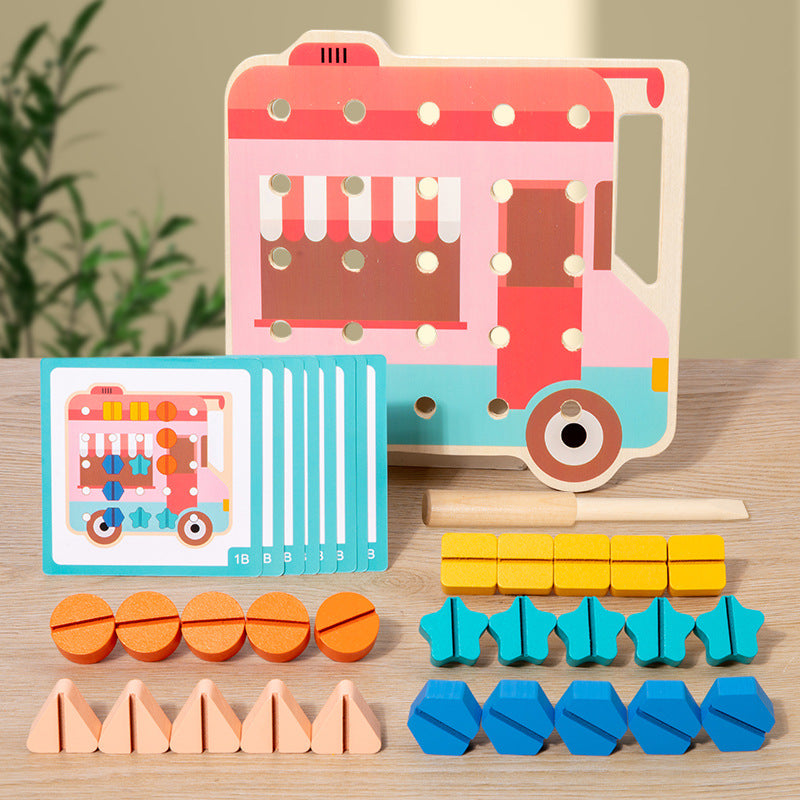 Bunte Montessori Farbenschauben Bärenplatte für kleine Handwerker