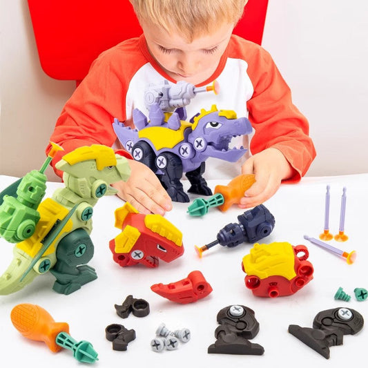 Dinosaurier Schraubenset mit Saugnapf Kanone