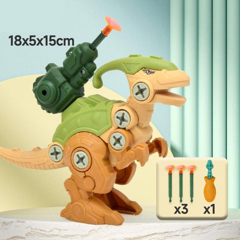 Dinosaurier Schraubenset mit Saugnapf Kanone