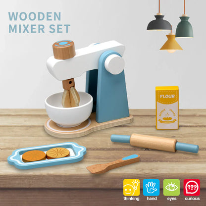 Kreative Küchenwelt – Holz Spielküche Set mit Blender für Kinder
