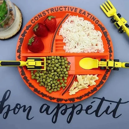 Bulldozer Kindergeschirr Set – Für kleine Bauherren