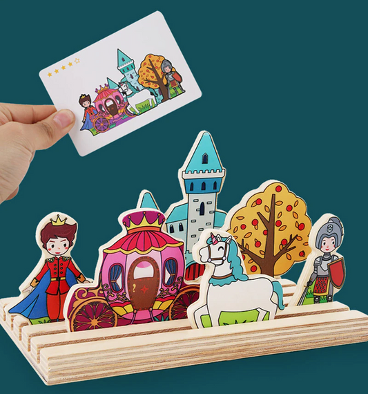 Märchenhaftes 3D-Holzpuzzle für kreative Köpfe