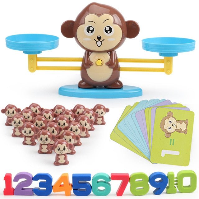 Spaßiges Mathematikspiel mit der Affenwaage – Lernspielzeug für Kinder
