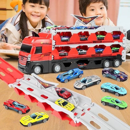 2in1 Klappbare Lastwagen Rennstrecke für Kinder