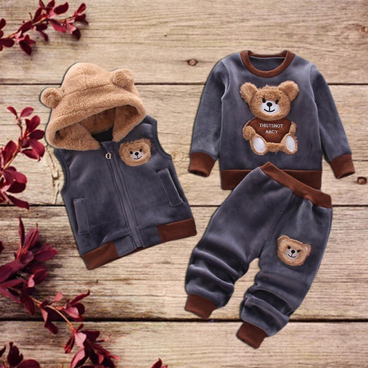 Kuscheliges Baby Teddybär Winter Set (3-teilig)
