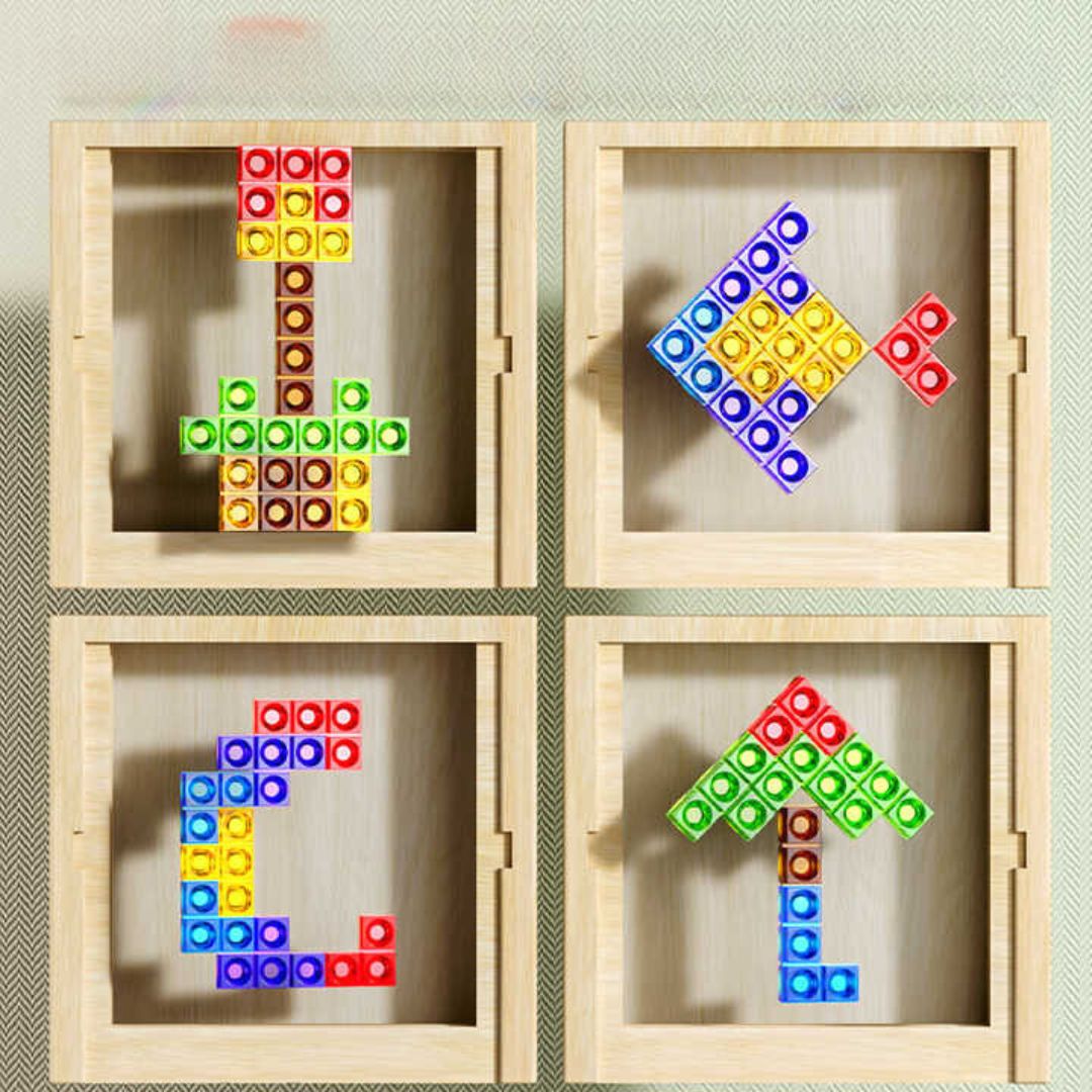 Magisches Tetris Spiel aus Holz – Klassisches Design für Denksport