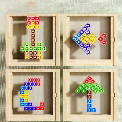 Magisches Tetris Spiel aus Holz – Klassisches Design für Denksport