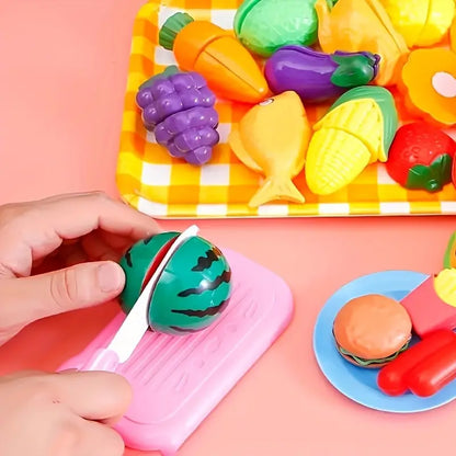 Kreatives Obst und Gemüse Schneide Set – Spielzeug für Kinder zum Schneiden und Zubereiten