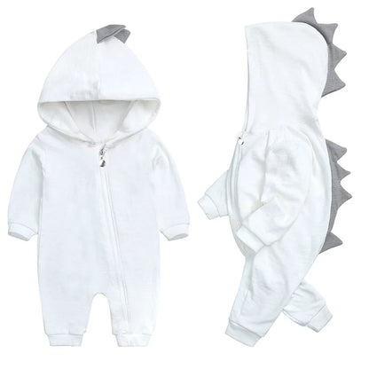 Niedlicher Baby-Overall mit Dinosaurier-Kapuze – Weicher Strampler für Babys