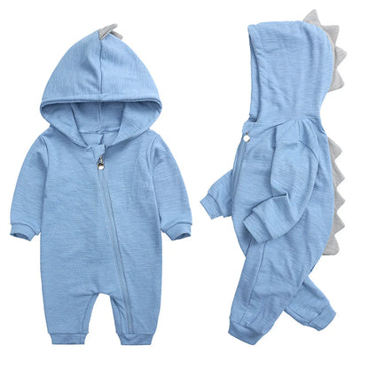 Niedlicher Baby-Overall mit Dinosaurier-Kapuze – Weicher Strampler für Babys