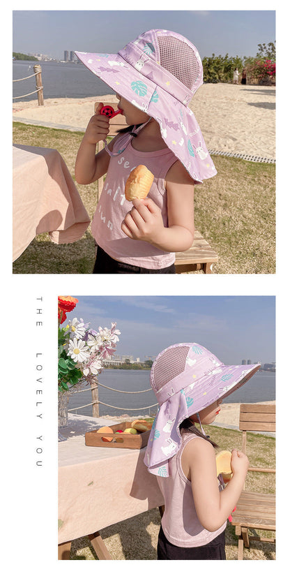 Verstellbarer Kinder Sonnenhut mit UPF 50+ - Breite Krempe für Optimalen Sonnenschutz