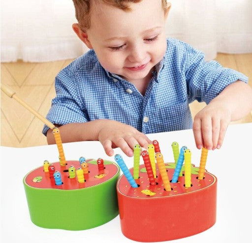 Faszinierender Angelspaß – Magnetisches Wurmspiel für Kinder
