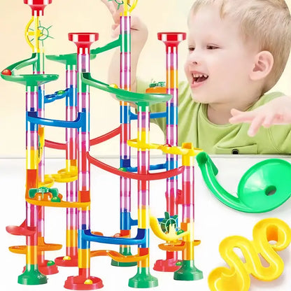 Baustein Murmelbahn Set – Bunte Säulen für spannenden Spielspaß