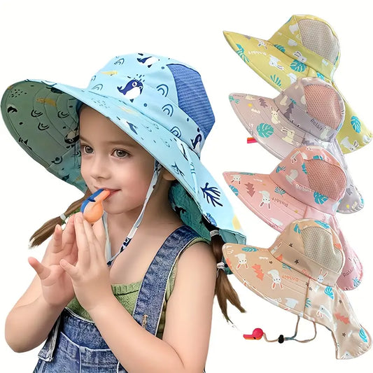 Verstellbarer Kinder Sonnenhut mit UPF 50+ - Breite Krempe für Optimalen Sonnenschutz