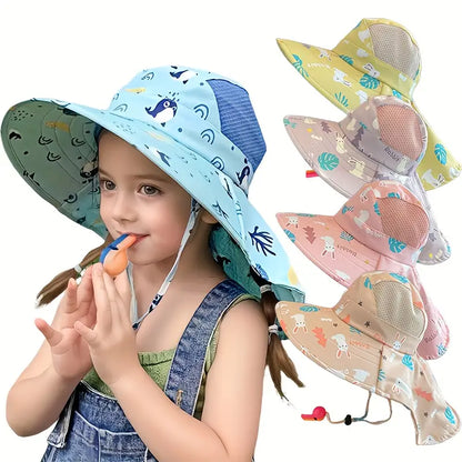Verstellbarer Kinder Sonnenhut mit UPF 50+ - Breite Krempe für Optimalen Sonnenschutz