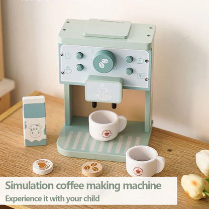 Holz Kaffeemaschine für Kinder – Espresso-Spielset für angehende Baristas