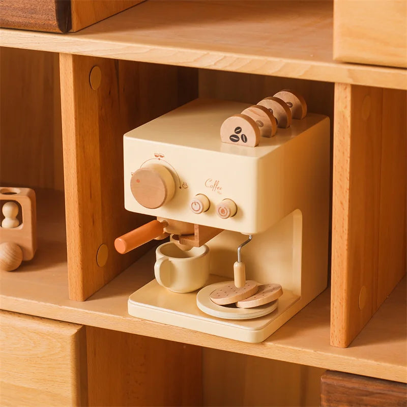 Kleine Barista – Holz Espressomaschinen-Set für Kinder zum Kaffeekochen